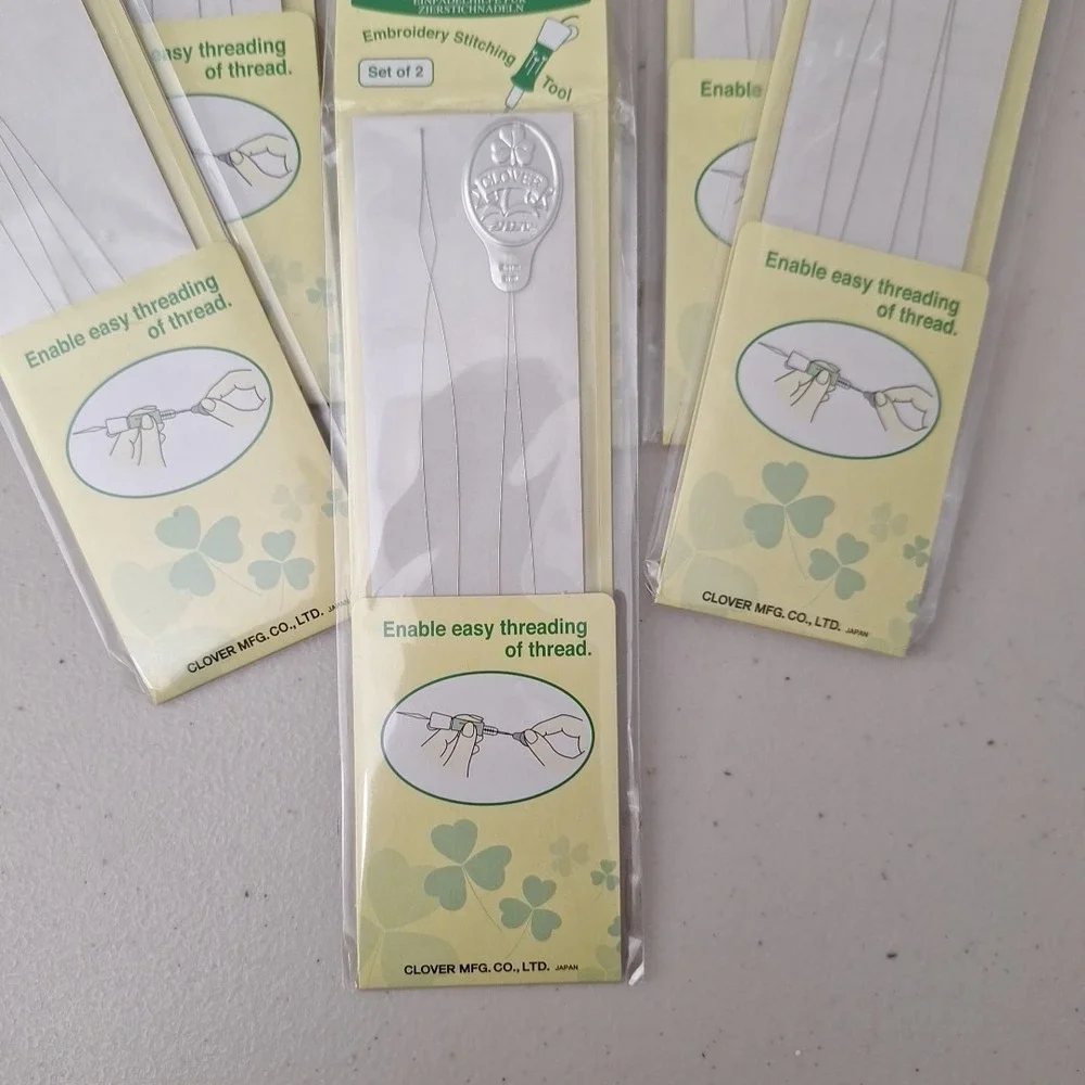 Clover Embroidery Stitching Tool Needle Threaders 2 Per Pack, Set of 6, JAPAN